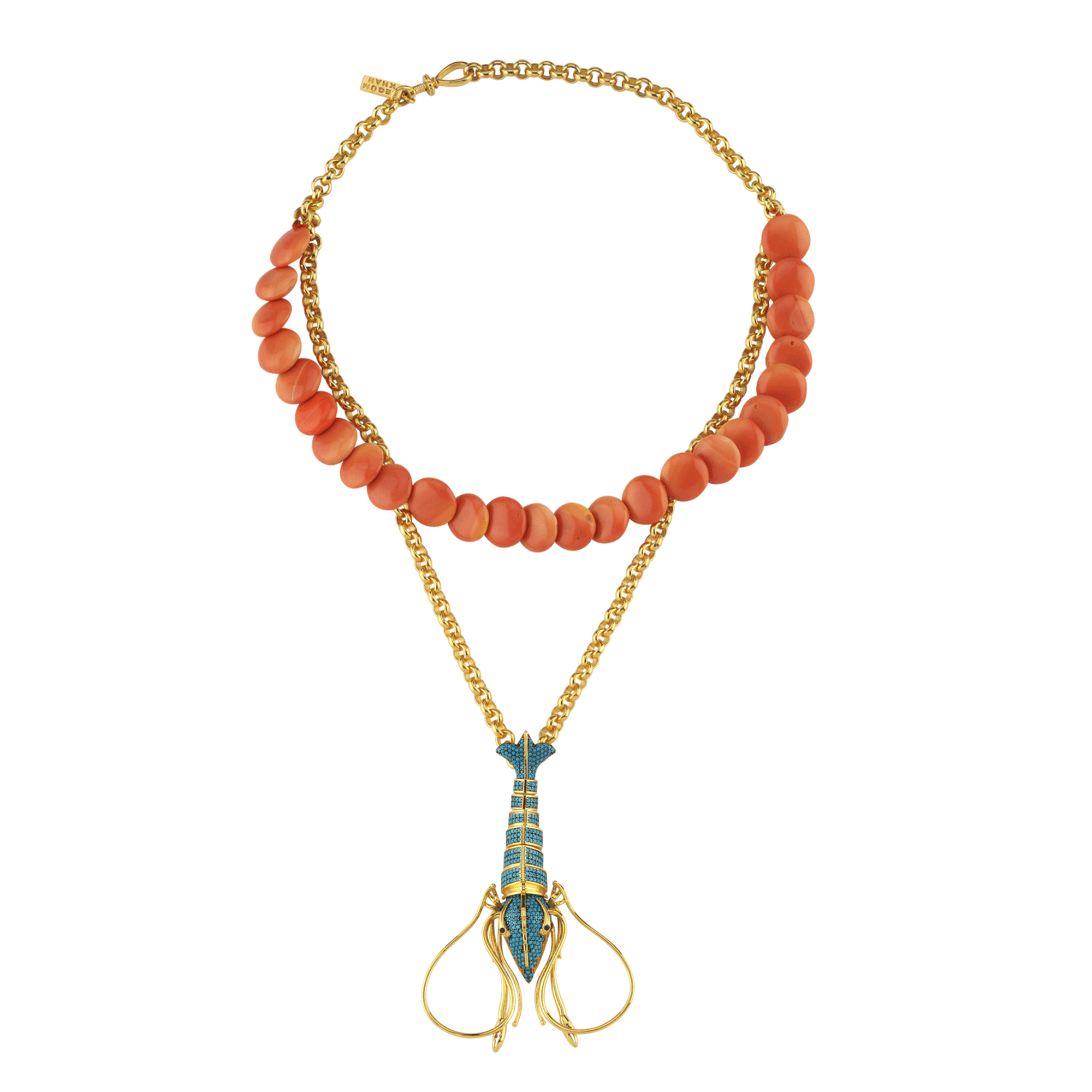 LANGOUSTINE BONIBON CORAL NECKLACE